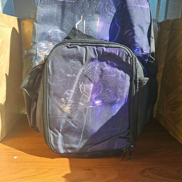 Brand New Kids' Black and Purple Backpack 3 Pieces - Picture 2 of 4